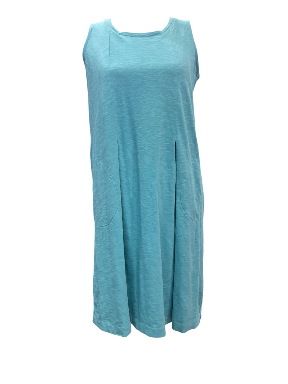 J.Jill Aqua Cotton Swing Tank Dress XS Pockets Casual Coastal - Picture 6 of 8